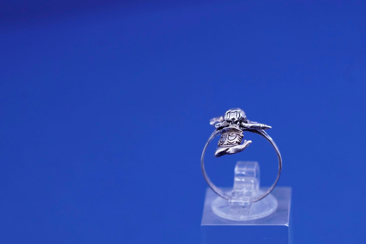 Size 7.5, sterling 925 silver ring, Disney Donald duck with movable joints