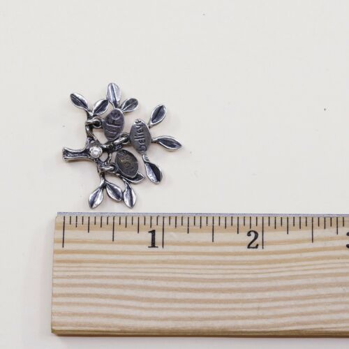 Vtg Israel CZ Shablool 925 Sterling Silver Tree Branch W/ “Hope, Believe Life”