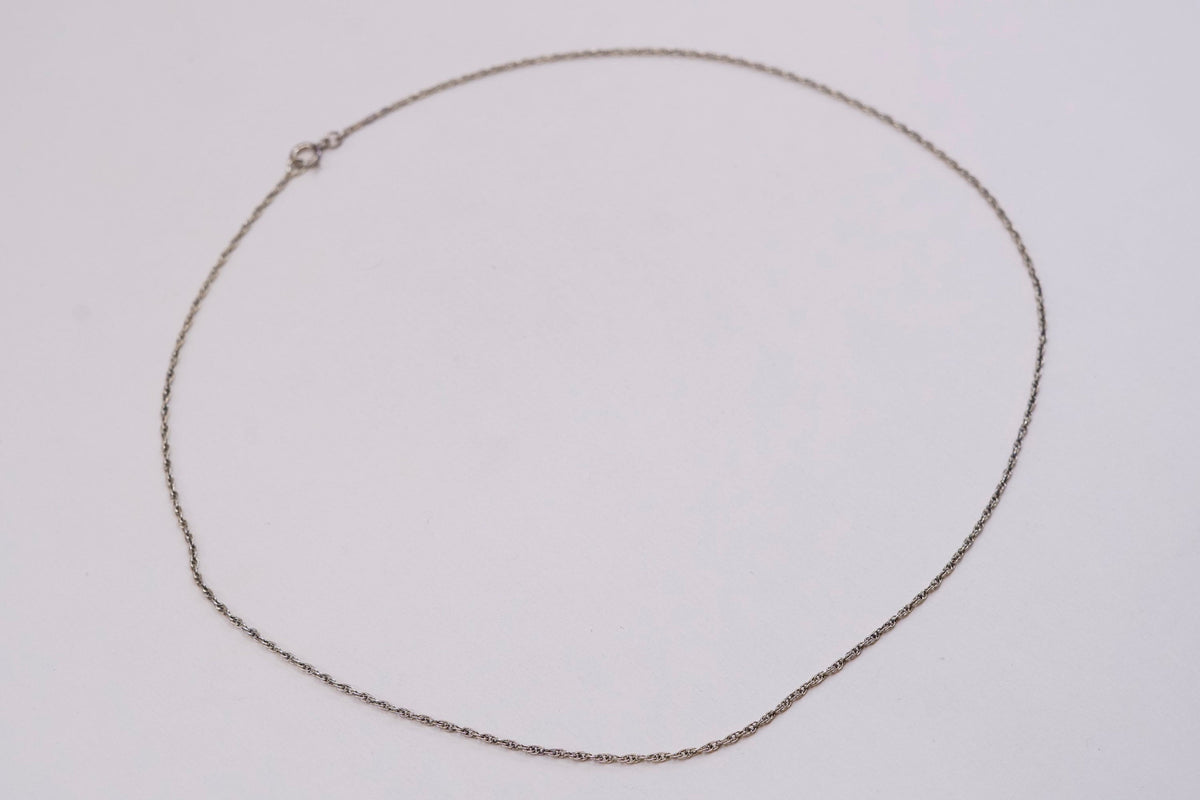 18”, 1mm, vermeil Gold over sterling 925 silver Singapore rope chain, necklace