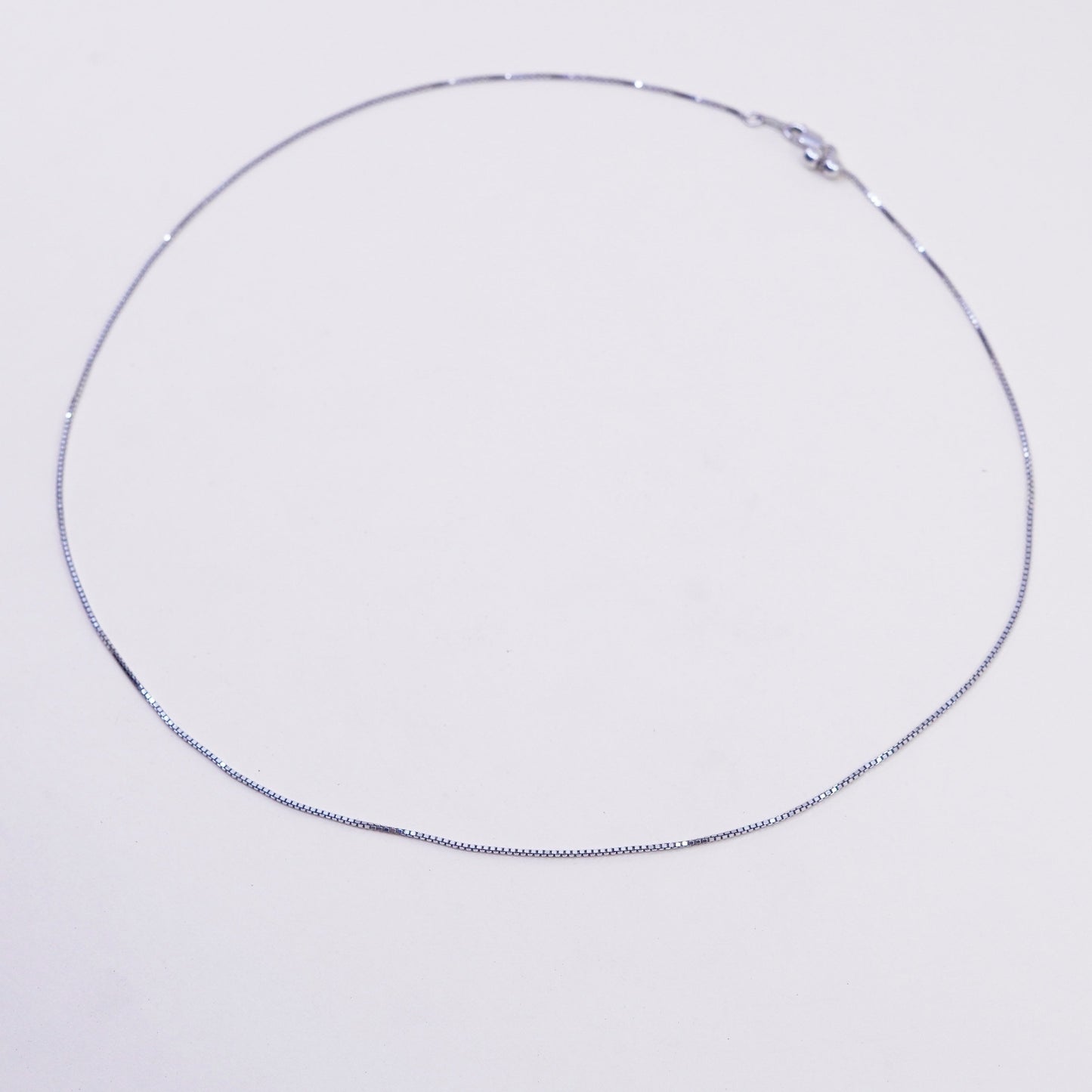 Adjustable, 19”, Vintage sterling silver Italy 925 silver box chain, necklace