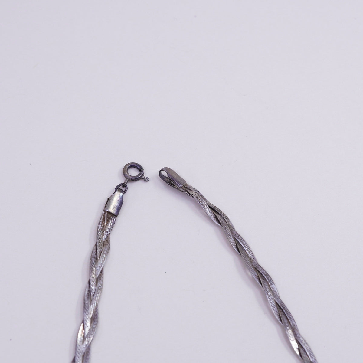 18”, Italy 3 Strands 925 Sterling Silver Woven Braided Herringbone necklace