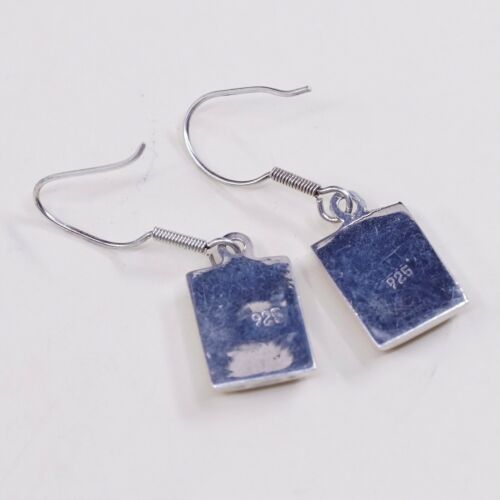 Vintage Sterling silver handmade earrings, 925 dangle w/ sodalite N Beads