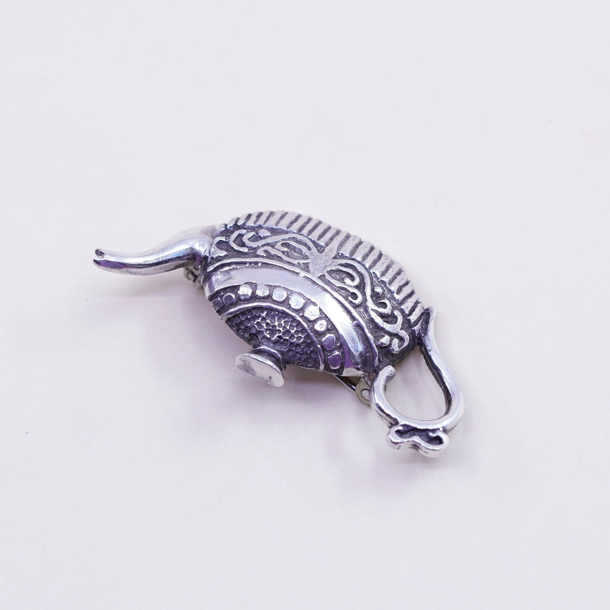 Vintage sterling silver handmade brooch, 925 teapot pot