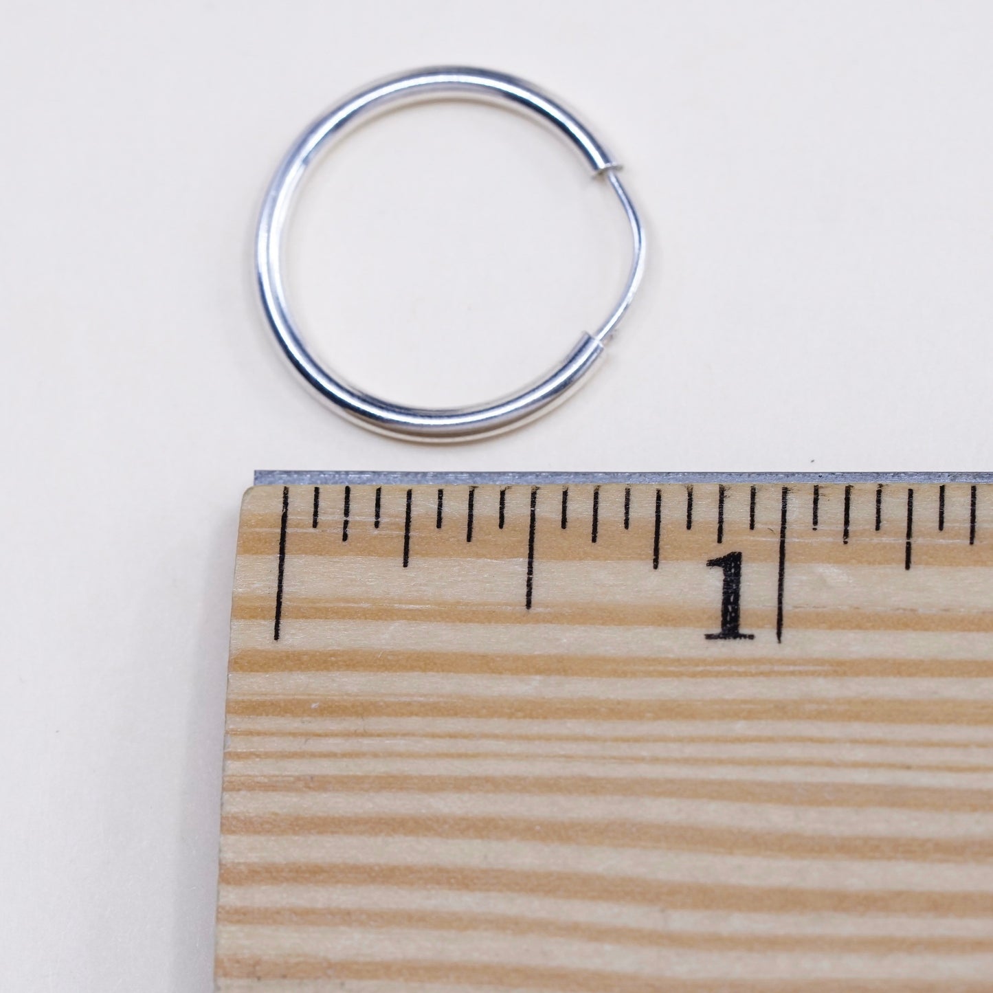 0.75”, Vintage sterling 925 silver loop earrings, minimalist primitive hoops