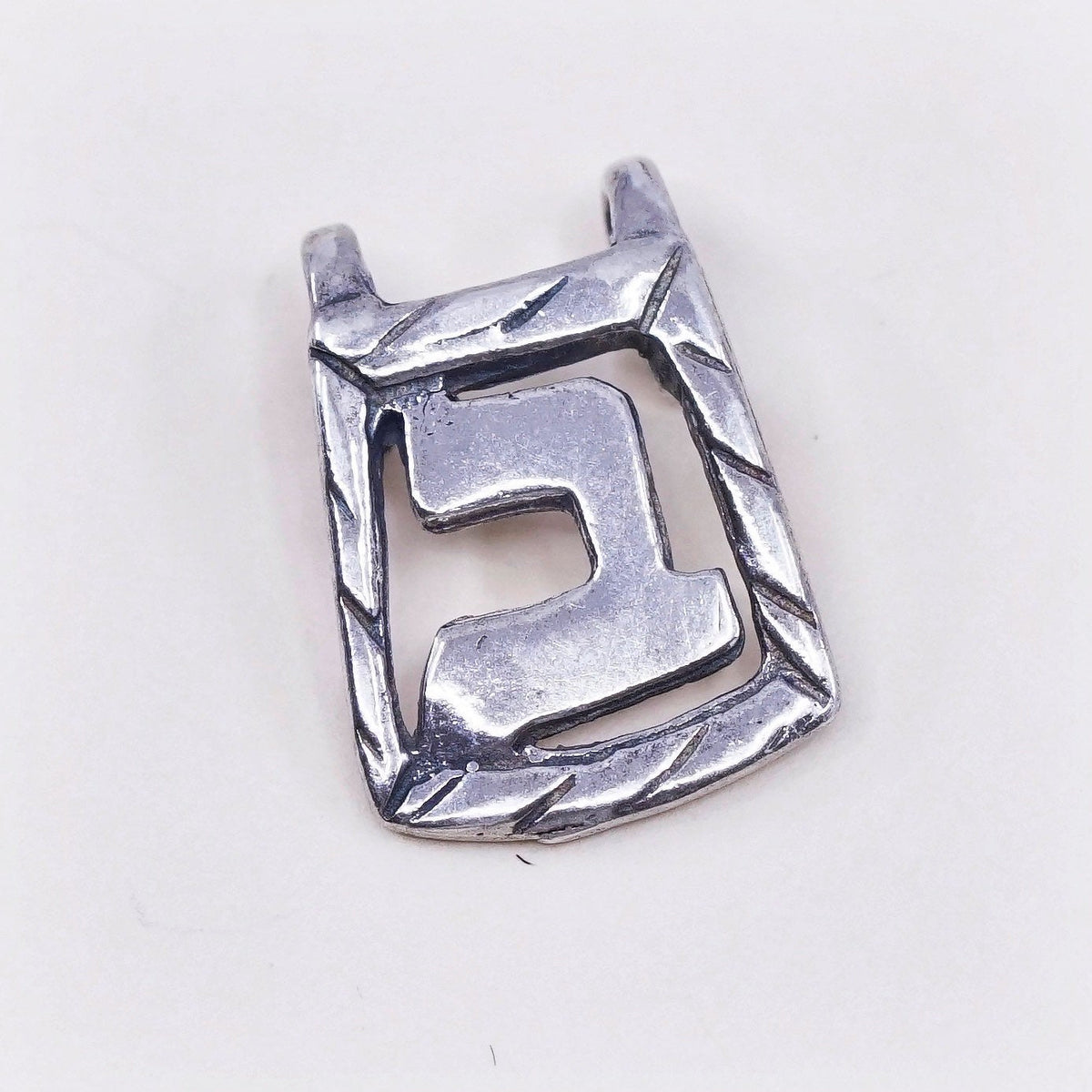 Vintage sterling silver handmade pendant, 925 number 1, stamped 925