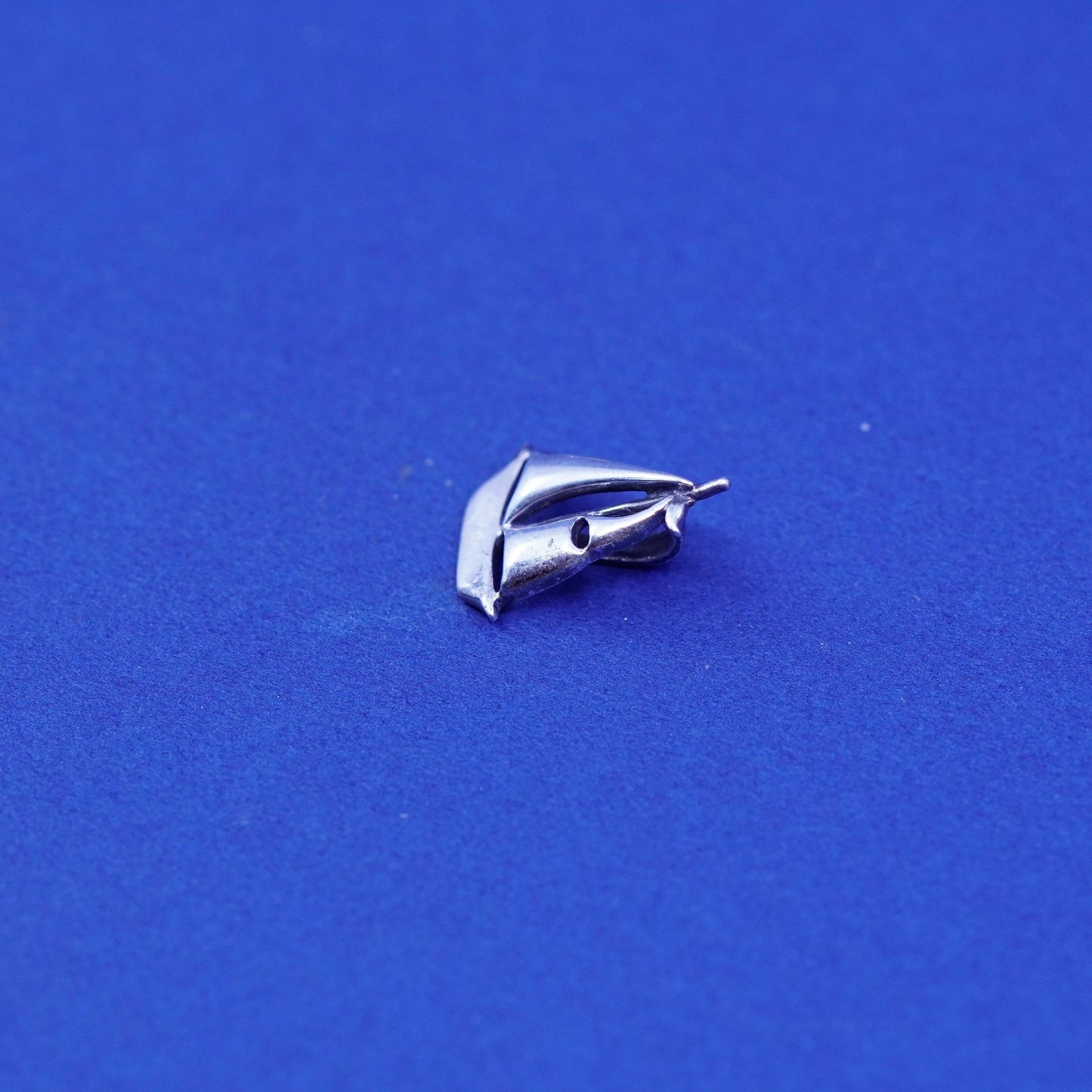 Vintage sterling silver handmade pendant, 925 sailing boat charm