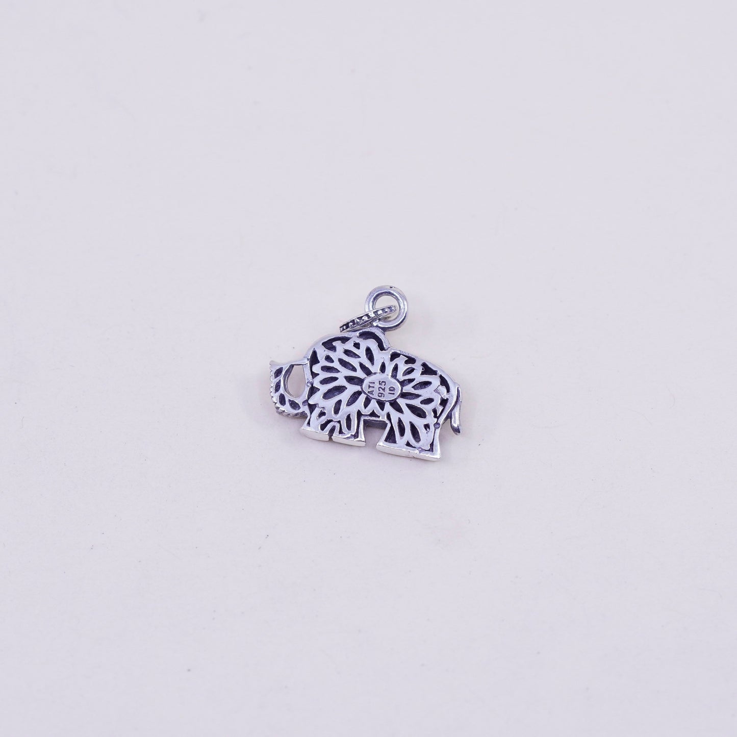 Vintage Sterling silver handmade pendant, 925 Elephant charm