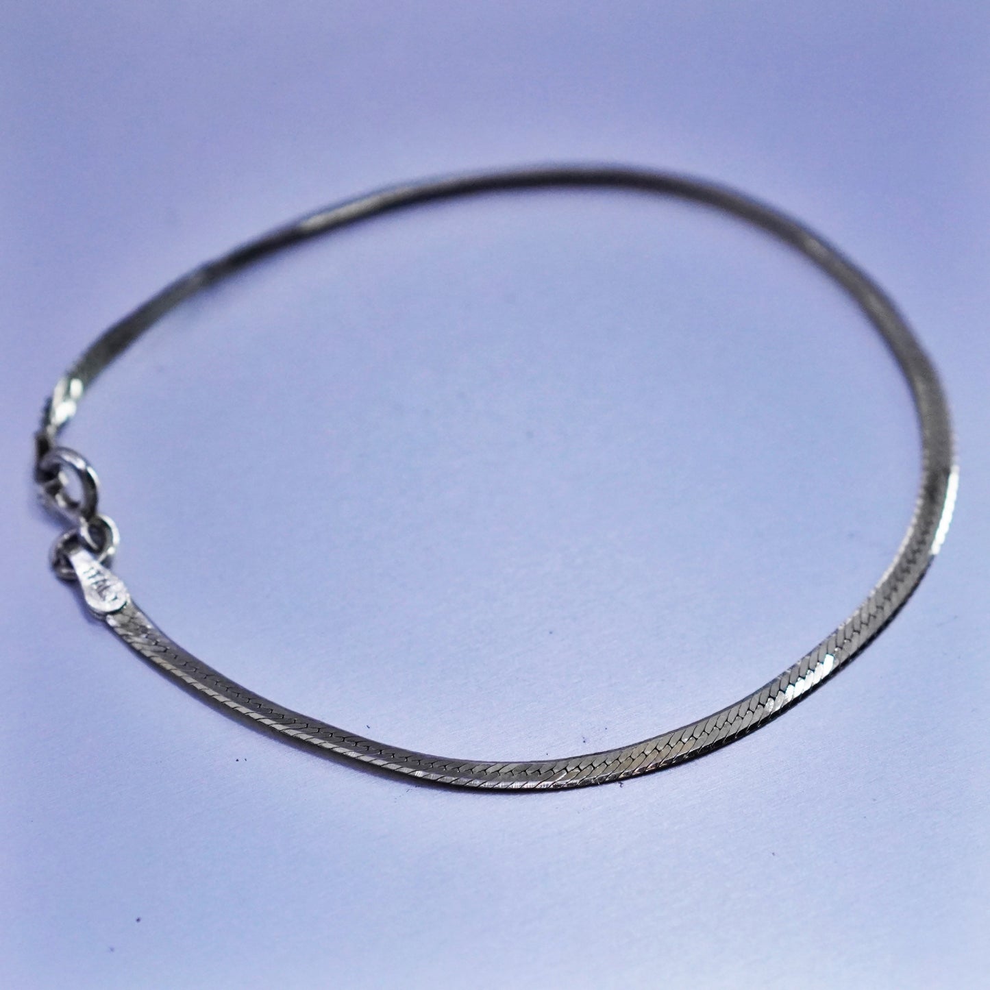 7.25”, Italy vermeil gold Sterling 925 silver bracelet, textured herringbone