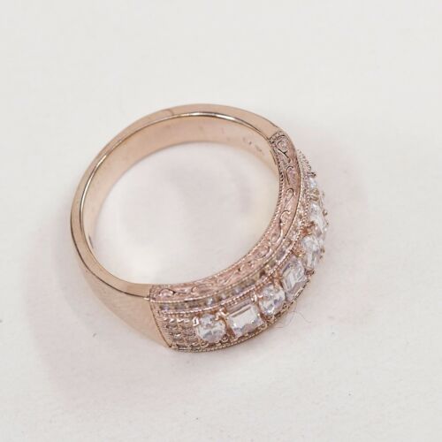 Sz 10, 3.47ctw Bella Luce Vanna K Emerald Cut Eterno Sterling Silver Band Ring