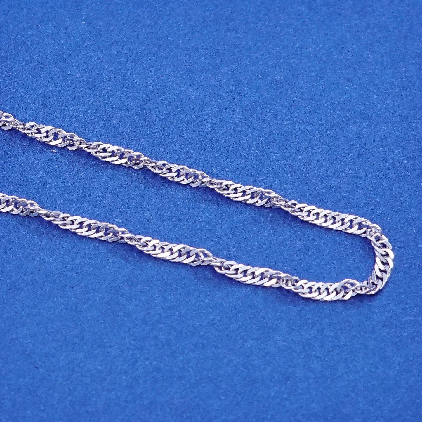 24”, 2mm, Sterling silver handmade necklace, 925 twisted curb link chain