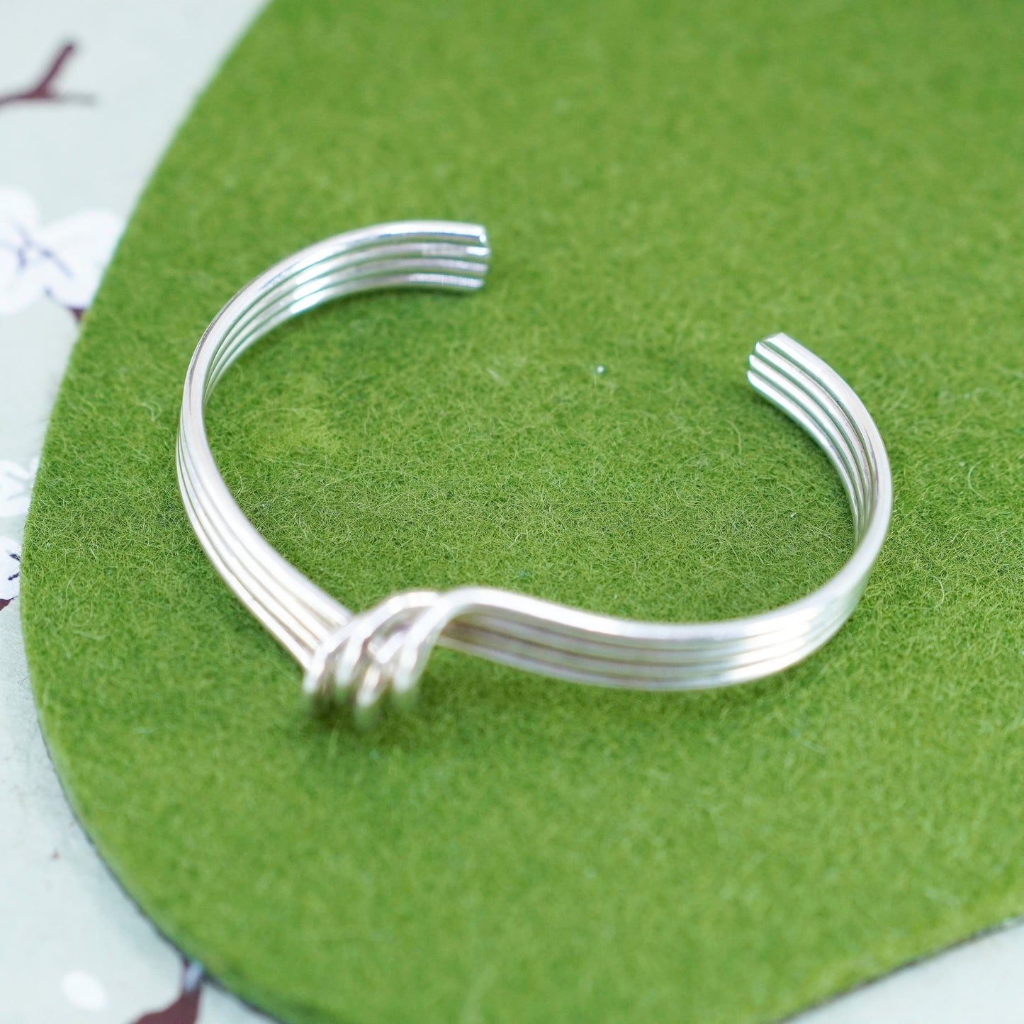 6.5”, vintage Sterling silver bracelet, modern twisted handmade 925 cuff