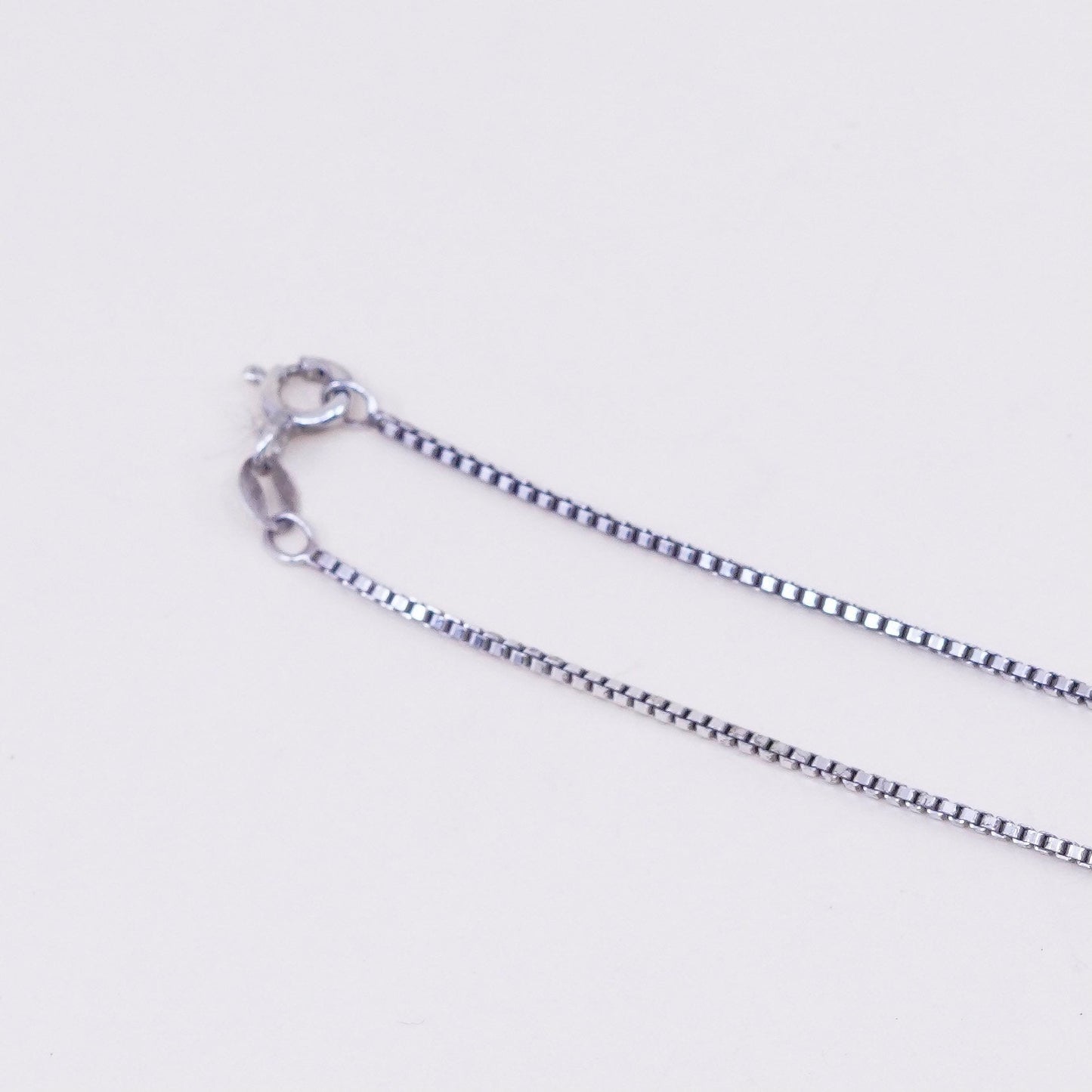 24”, 1mm, Vintage Italian sterling 925 silver box chain, necklace