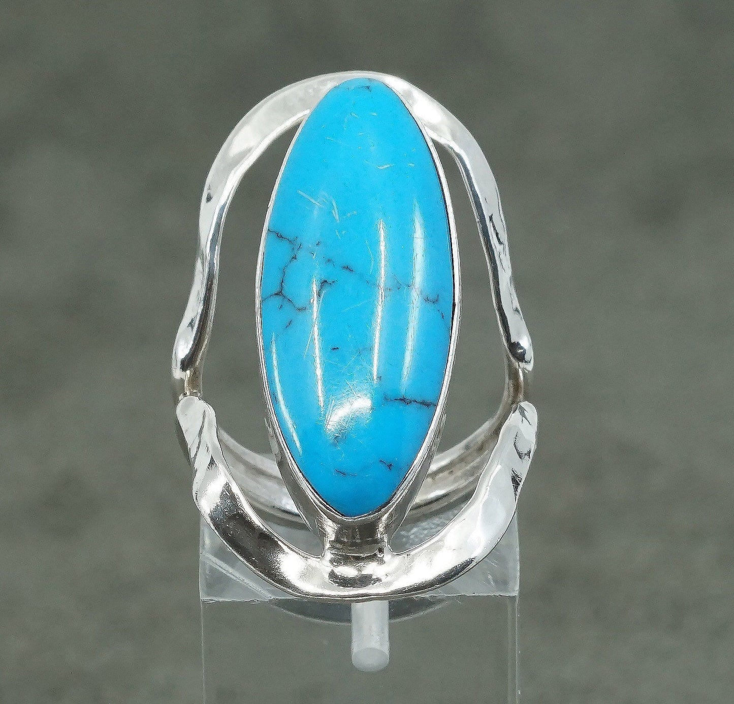sz 6, Sterling silver handmade ring, 925 w/ turquoise, stamped 925 TD-88 mexico