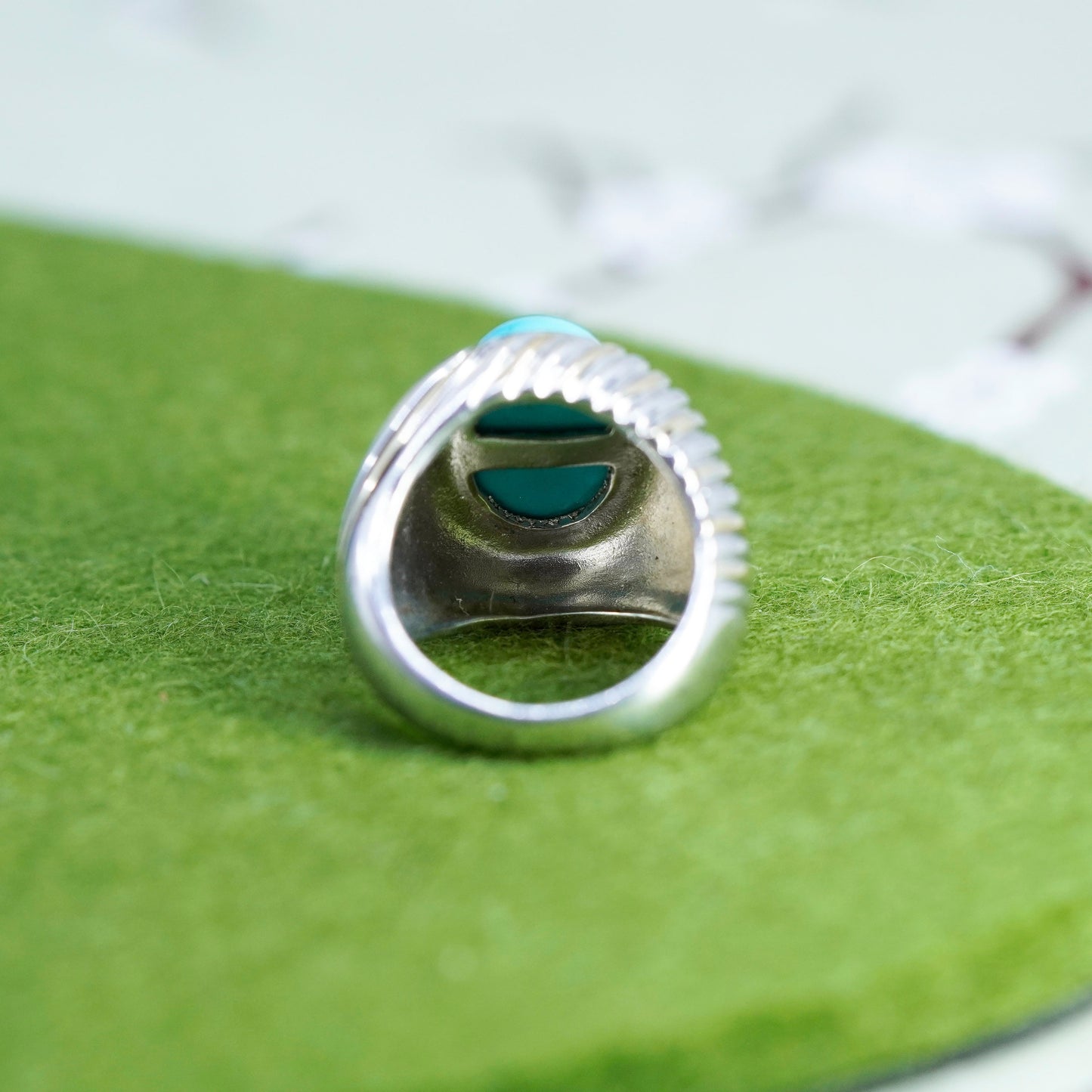 Size 6, southwestern sterling silver handmade 925 ring turquoise, southwestern