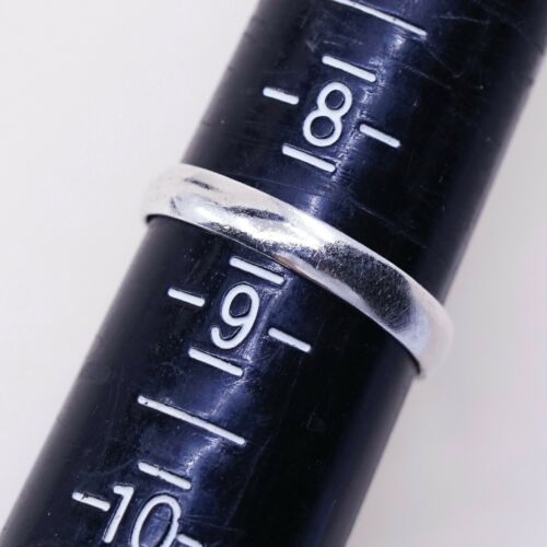 Sz 8.5, Vtg Sterling Silver handmade Ring, 925 Silver W/ citrine, Stamped 925