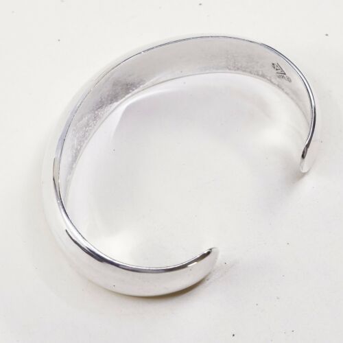 6.5”, Vtg Sterling Silver Handmade Cuff, Modern Mexico Bracelet, Stamped 925