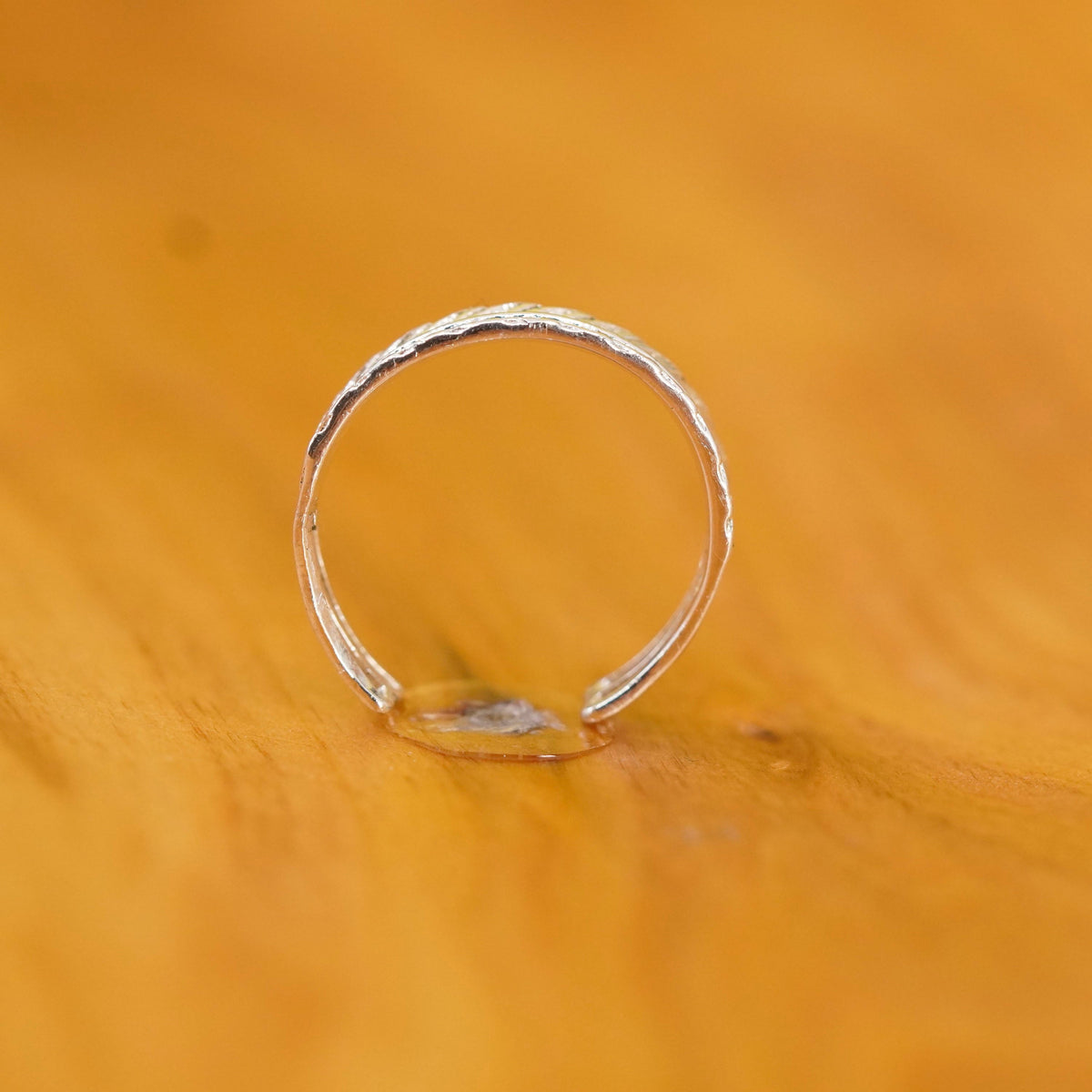 Size 4.25, vintage Sterling silver handmade ring, 925 feather open band