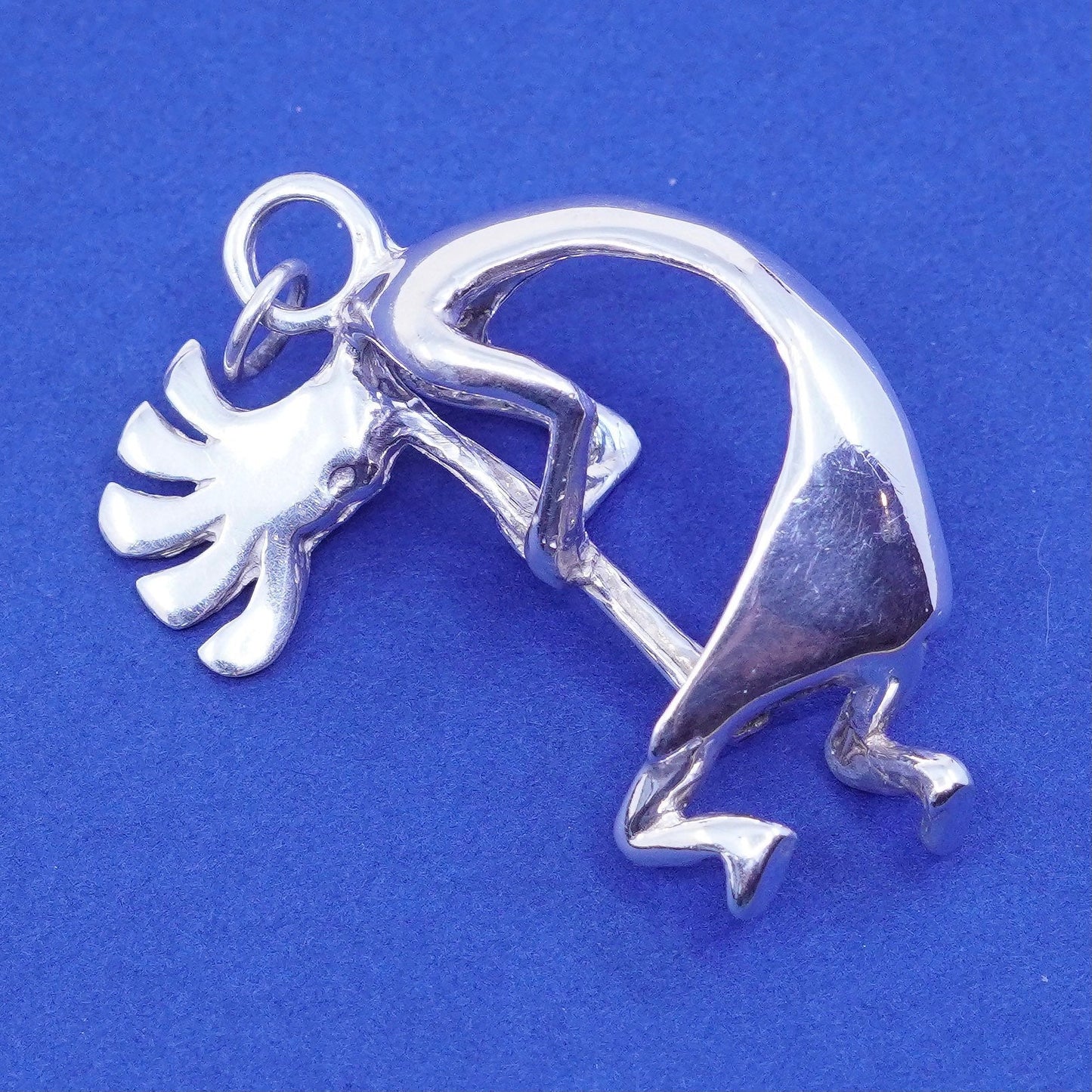 Native American Sterling silver handmade pendant, 925 Kokopelli charm, Navajo