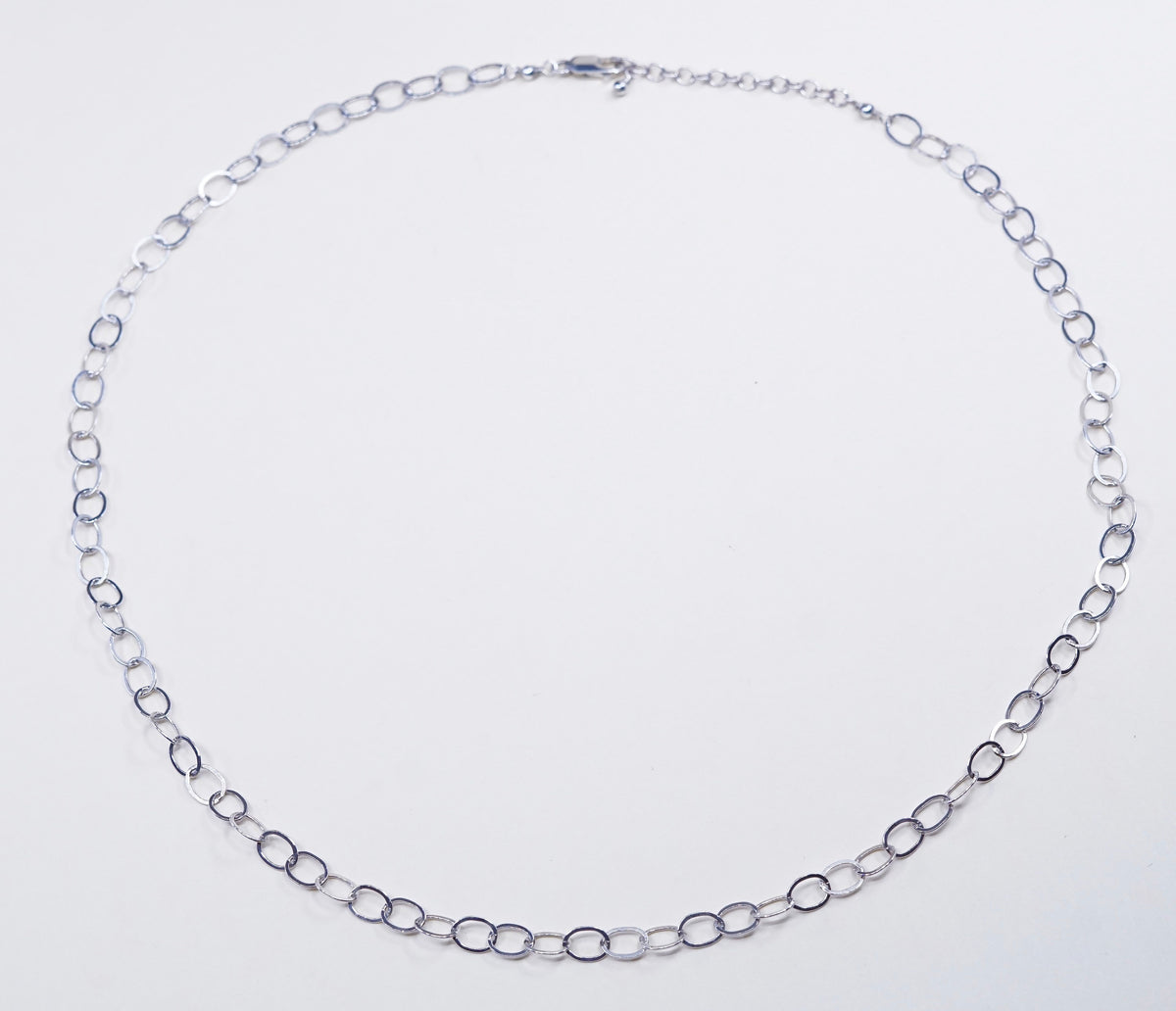 20”, 6mm, Vintage sterling silver flatten circle chain, Italy 925 necklace