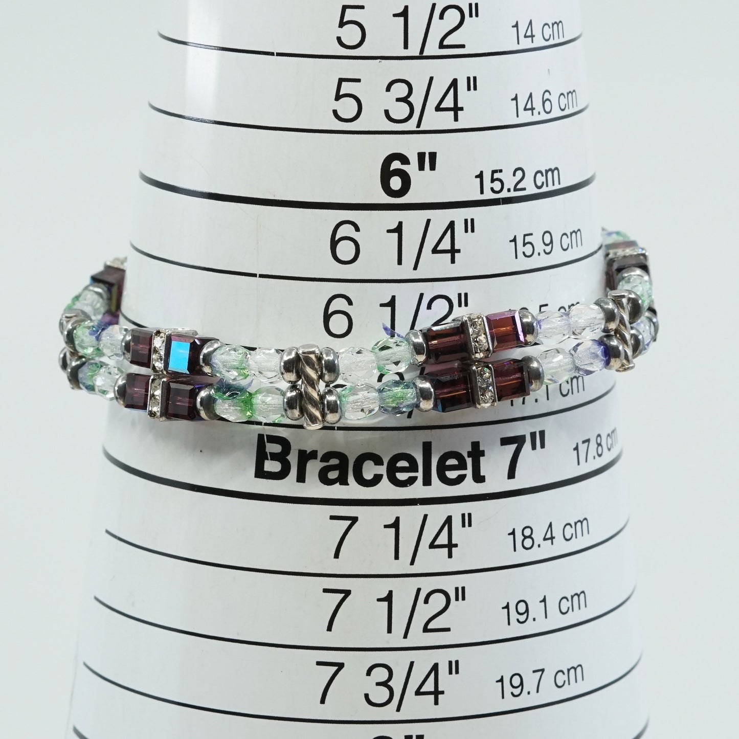 6.75", 925 Sterling silver clasp, handmade bracelet artisan glass
