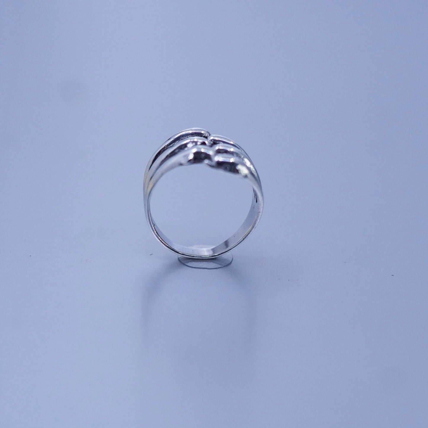 Size 6.25, vintage modern Sterling 925 silver handmade dolphin ring
