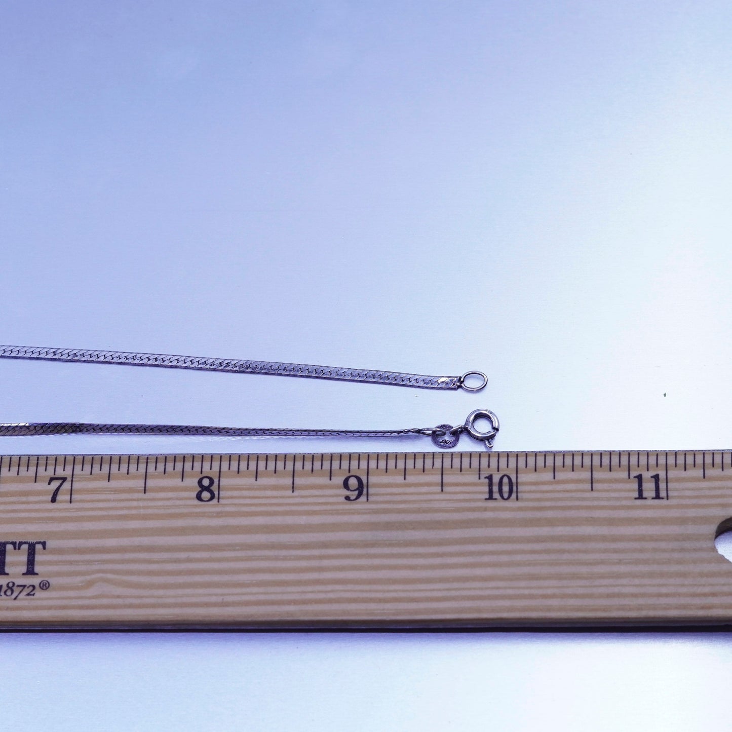 20” 3mm, vintage Italy Sterling 925 silver herringbone chain necklace