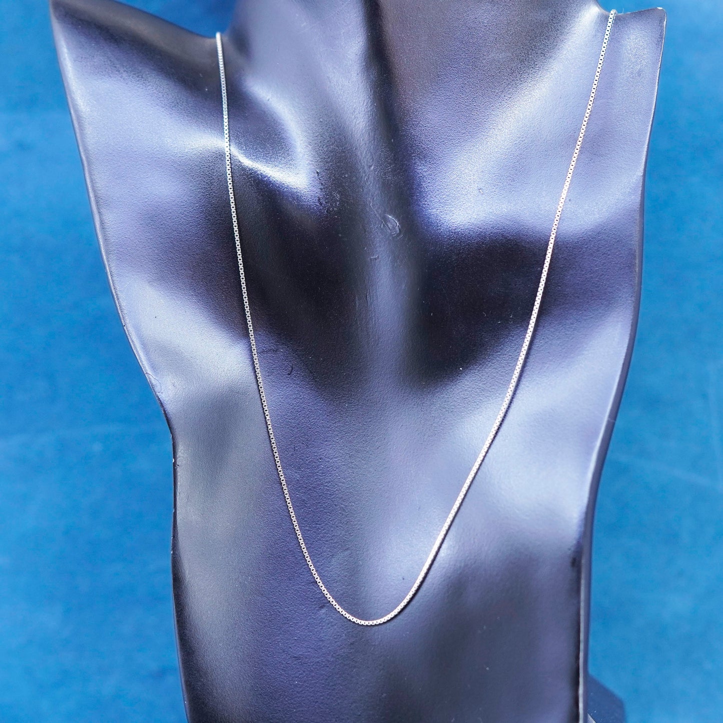 21”, 1mm, vintage Sterling silver necklace, 925 box chain