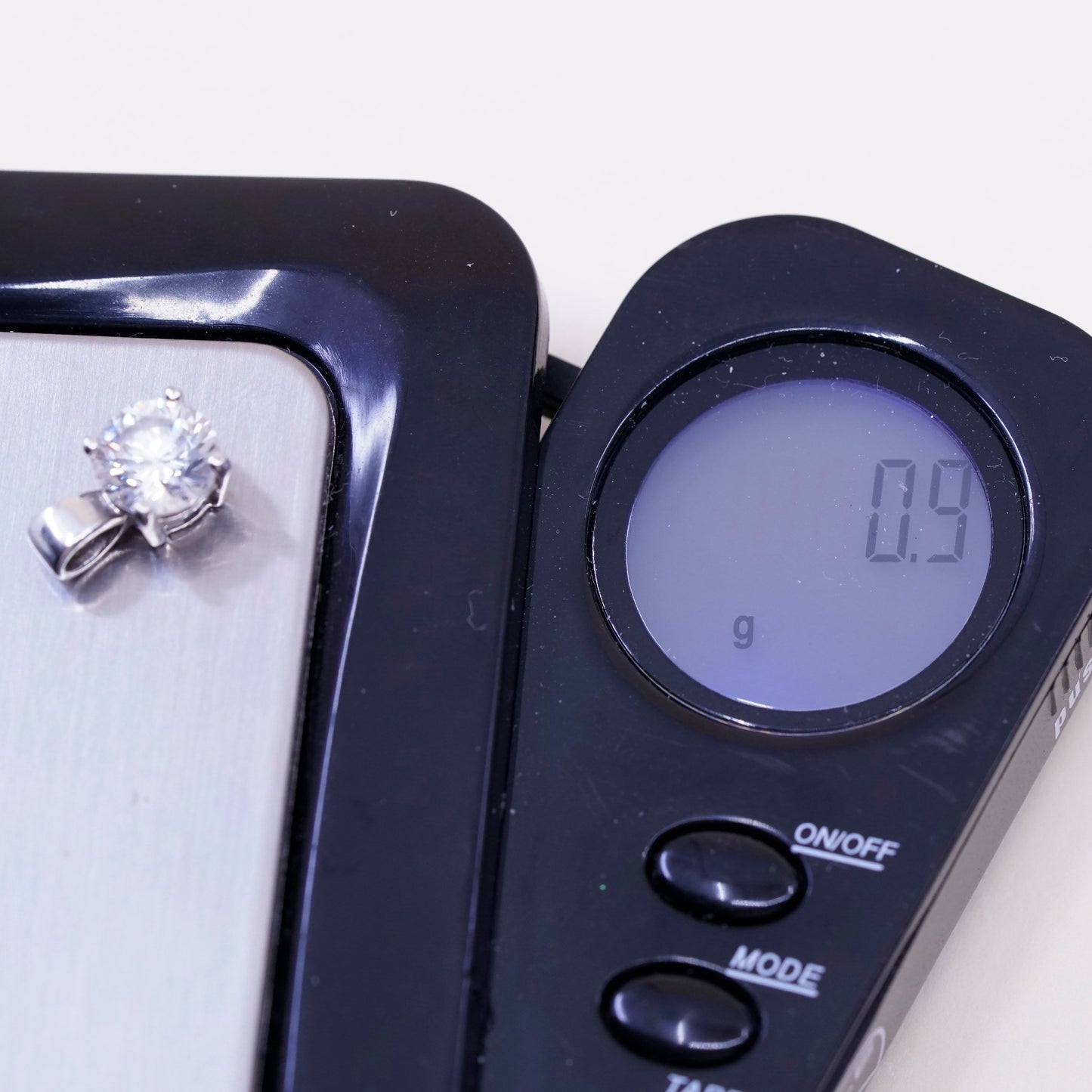 Vintage sterling silver cz crystal pendant, 925 handmade charm