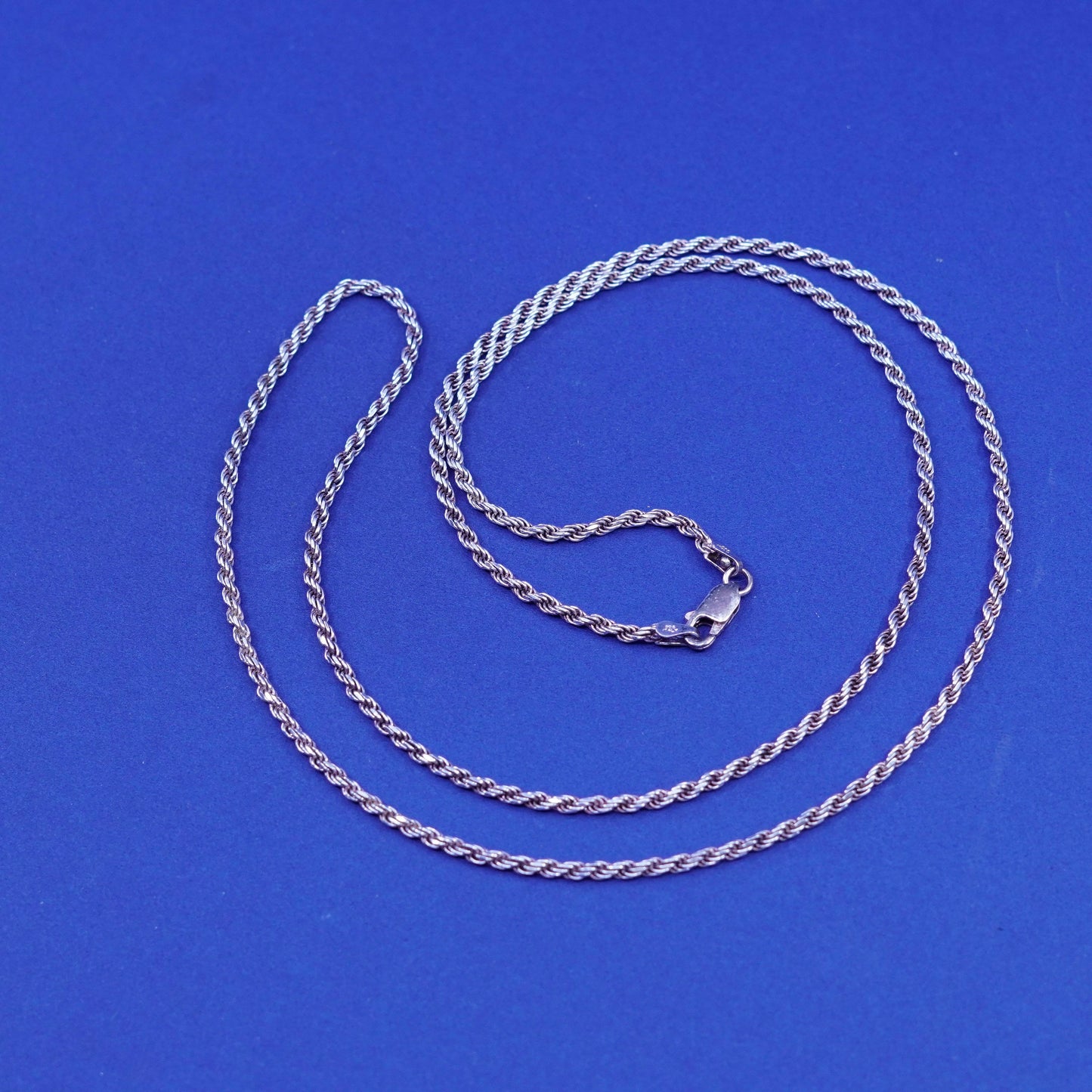 30”, 2mm, vintage JKJ Sterling silver handmade necklace, 925 rope chain