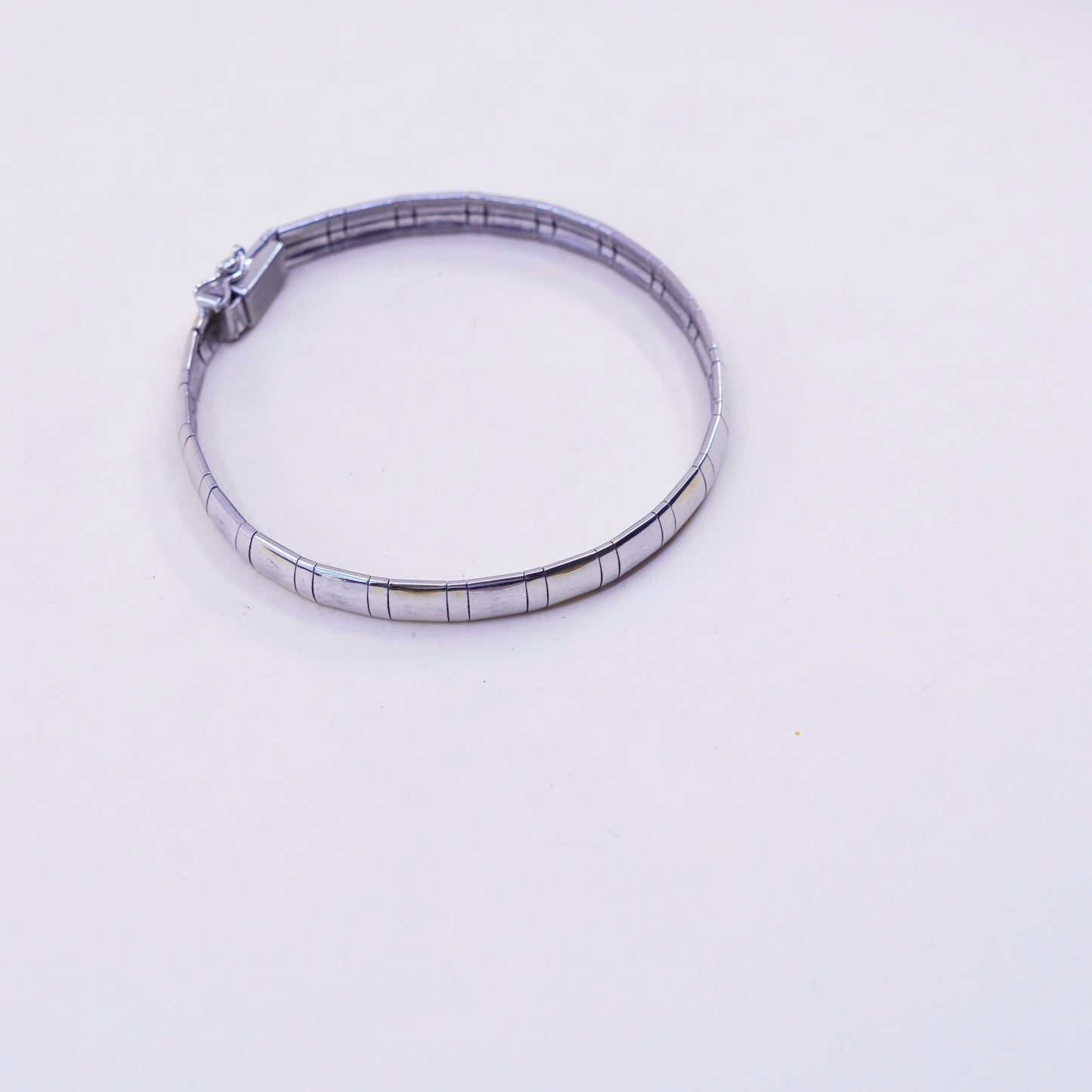 7.25”, 5mm, Vintage Sterling silver omega bracelet, Italy 925 chain