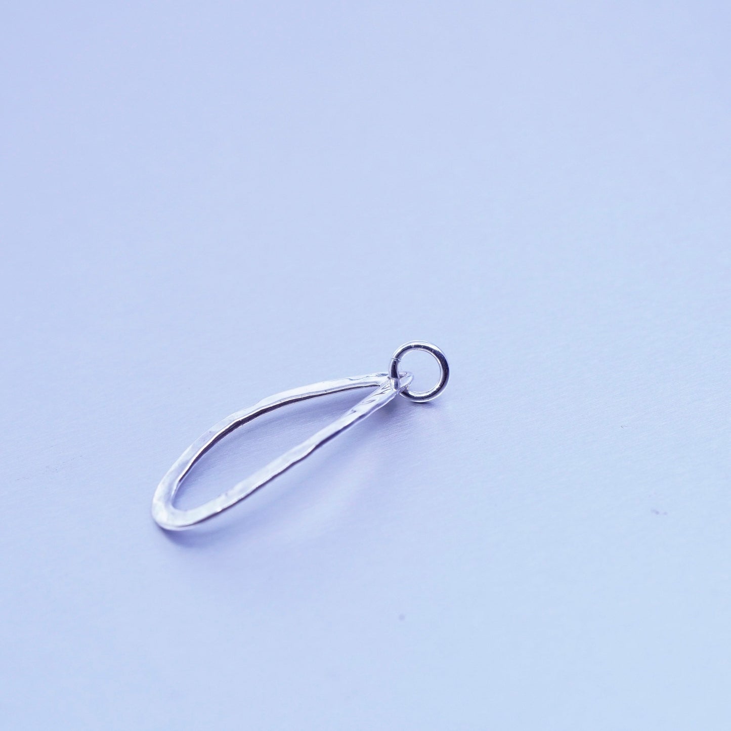 Vintage sterling 925 silver handmade hammered oval pendant