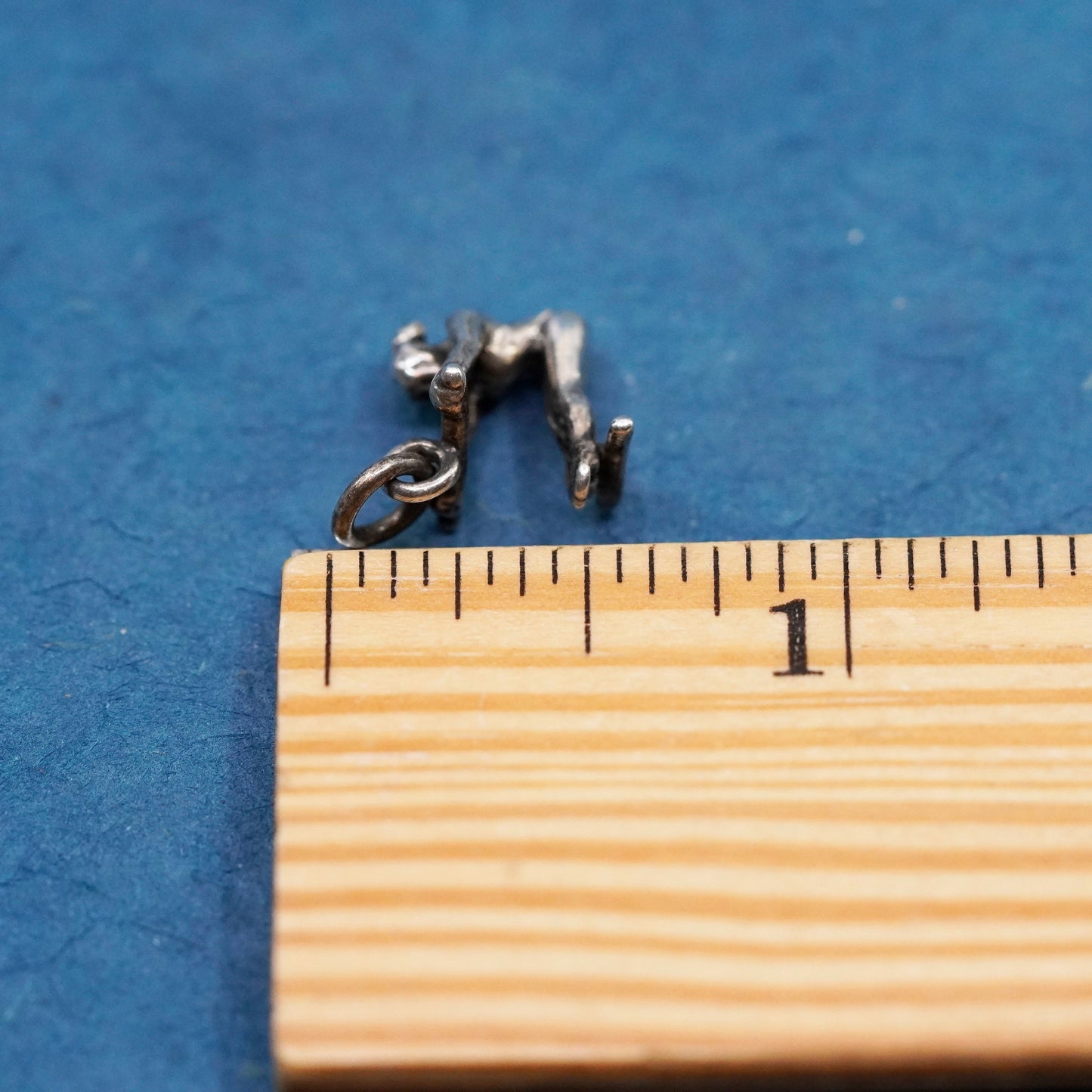 Vintage Sterling silver handmade pendant, 925 gymnast charm