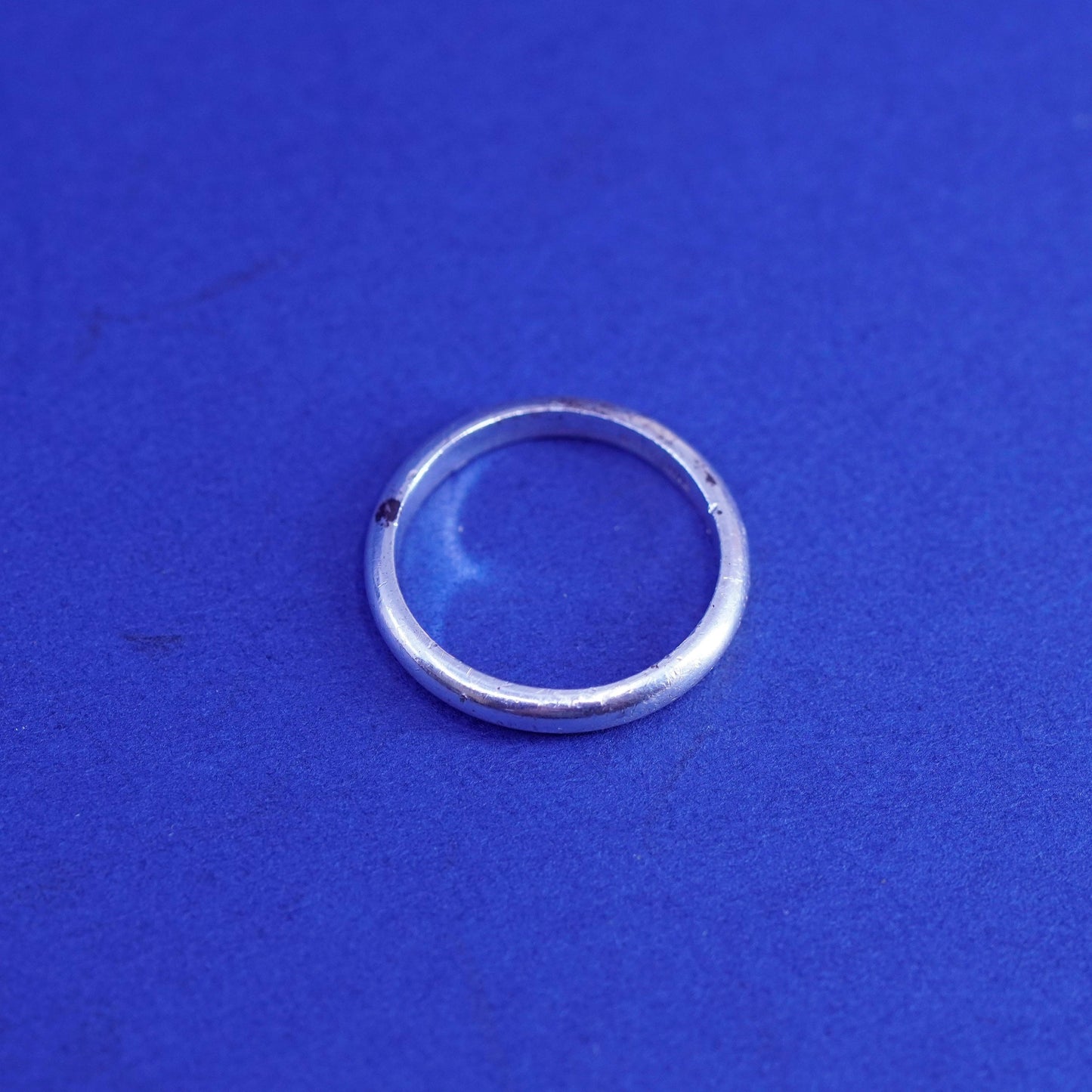 Size 3, vintage Sterling silver handmade ring, tiny 925 wedding band