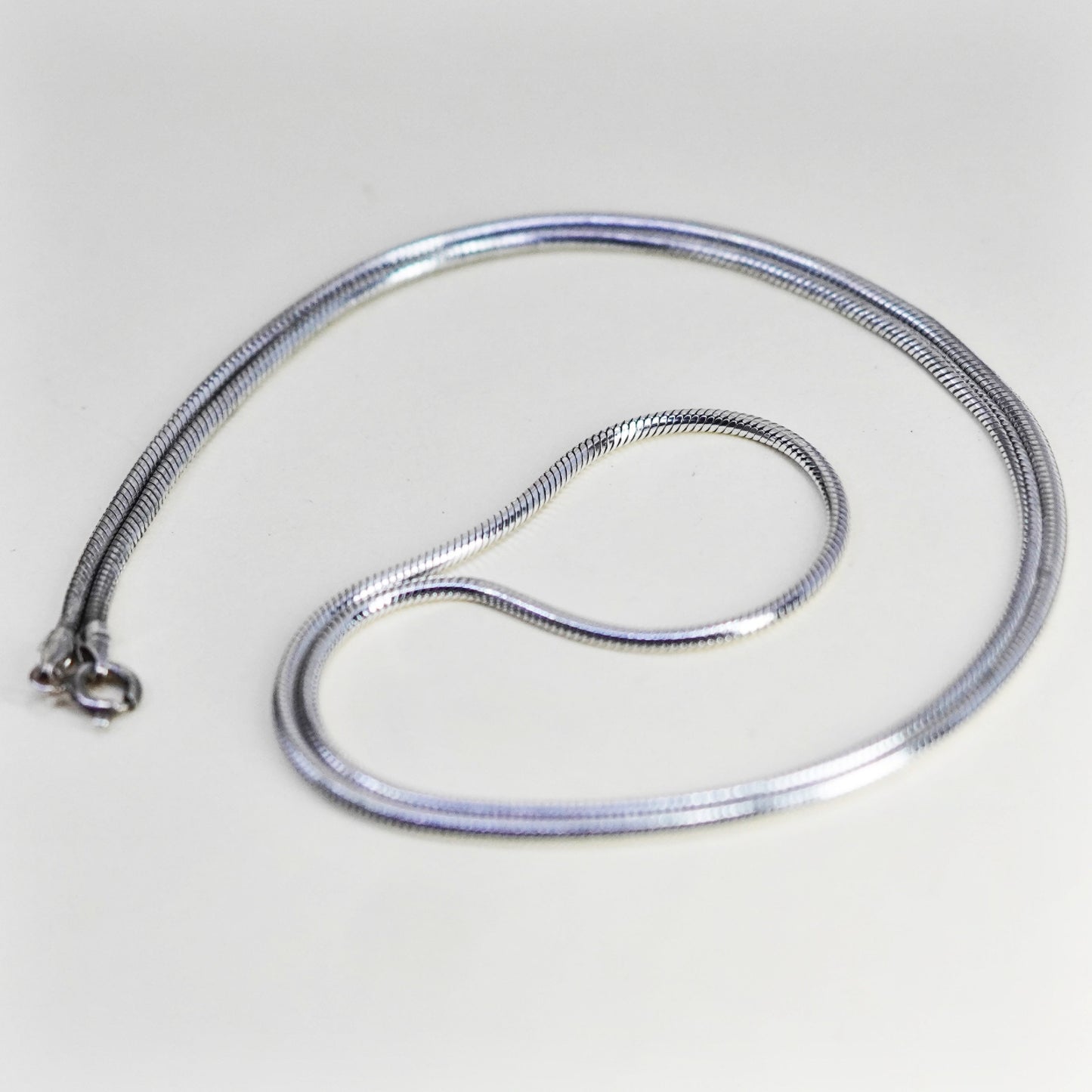 22”, 2mm, Vintage sterling silver snake chain, Italy 925 necklace