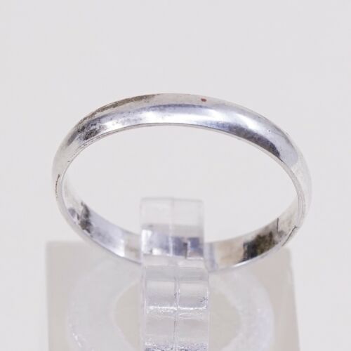 Sz 7.5, Vtg Wheeler Sterling Silver Handmade Wedding Ring, Navajo 925 Band