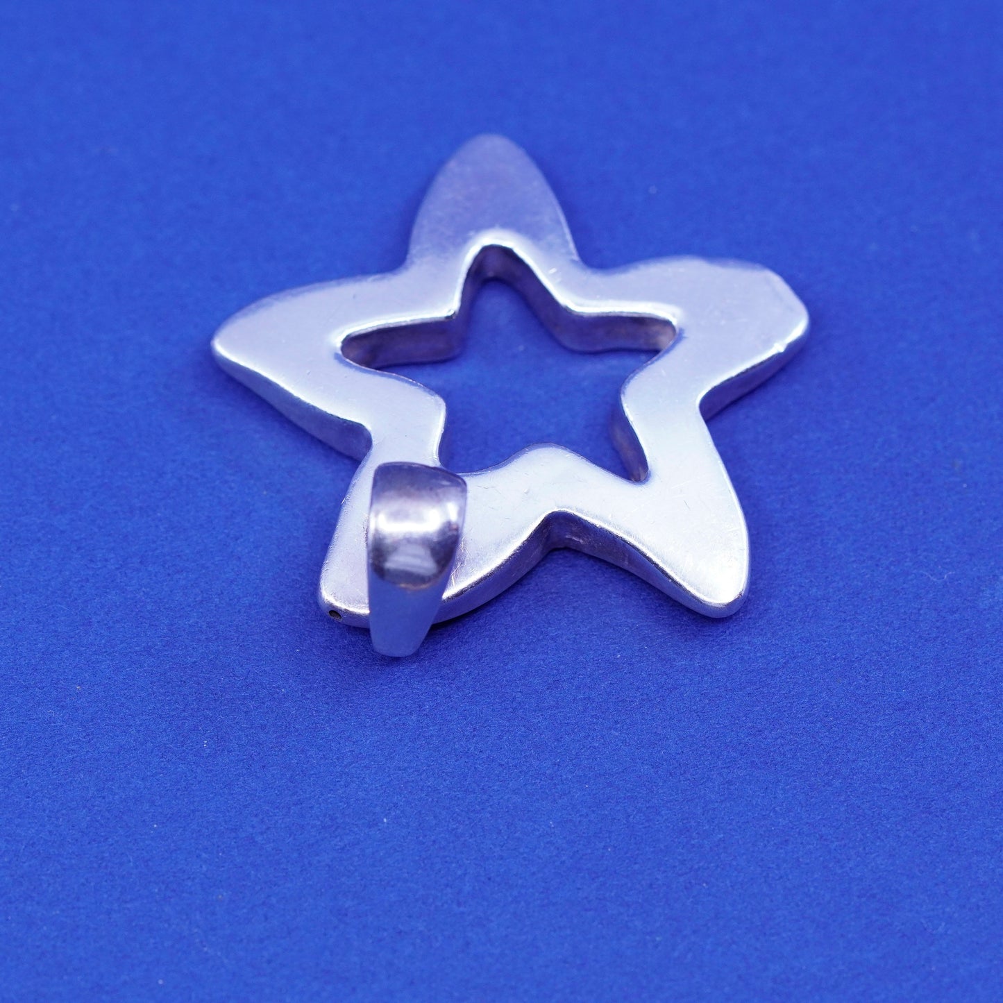 Vintage Sterling silver handmade pendant 925 star tag charm
