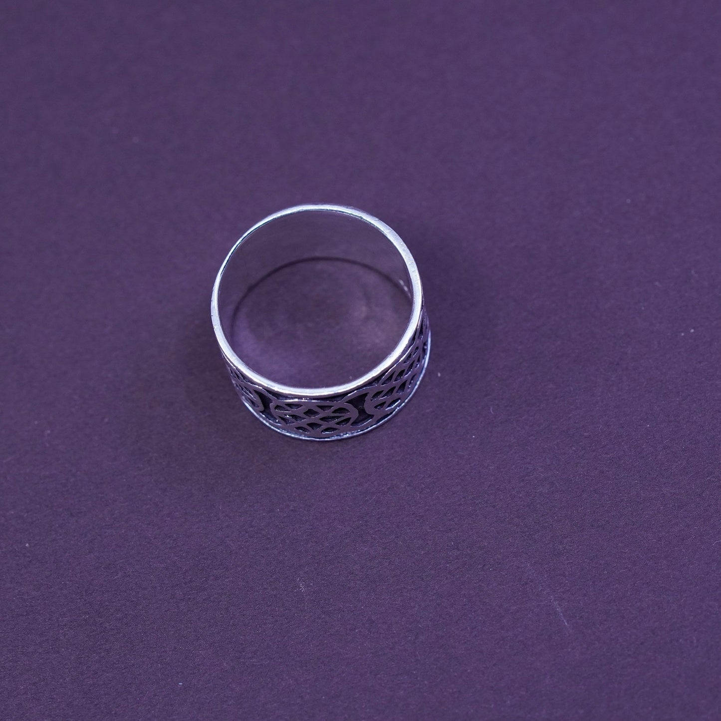 Size 6.25, vintage Sterling silver handmade ring, 925 band with woven braided