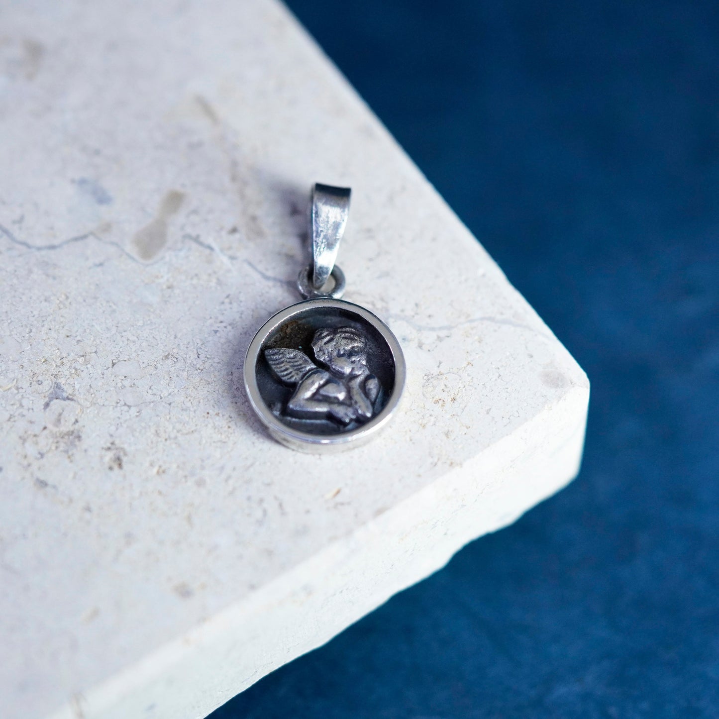 Vintage handmade Angel Sterling 925 silver charm pendant