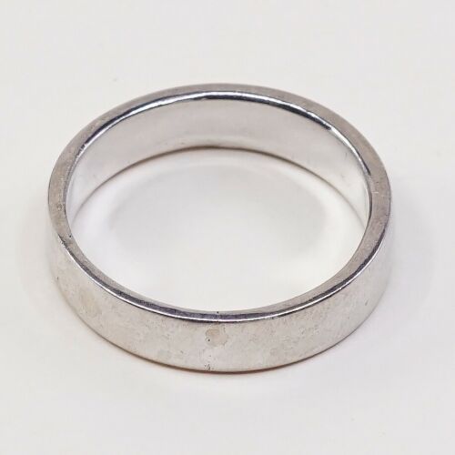 Size 11.5, Vtg Sterling Silver Handmade Wedding Ring, Solis 925 Silver Band