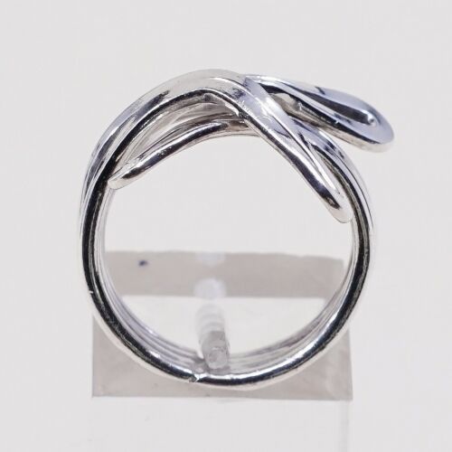 Size 6.25, Vtg Sterling Silver Handmade Ring, Mexico 925 Modern Entwinted Band