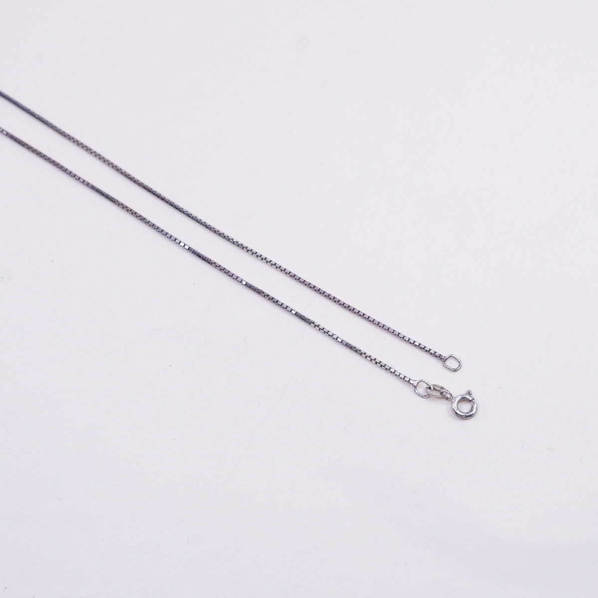 29”, 1mm, Vintage sterling silver Italy 925 silver box chain, necklace