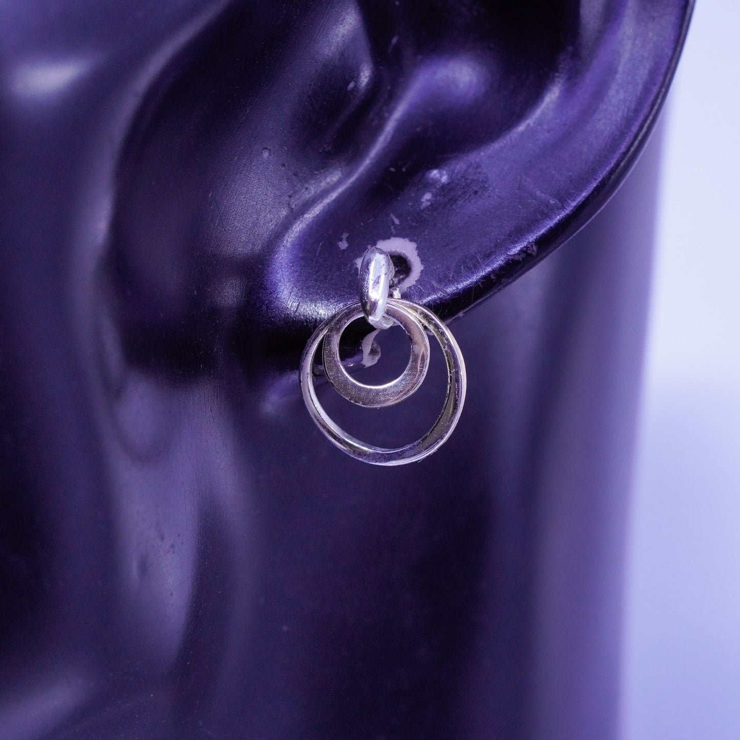 Vintage vermeil gold filled Sterling 925 silver entwined circle earrings