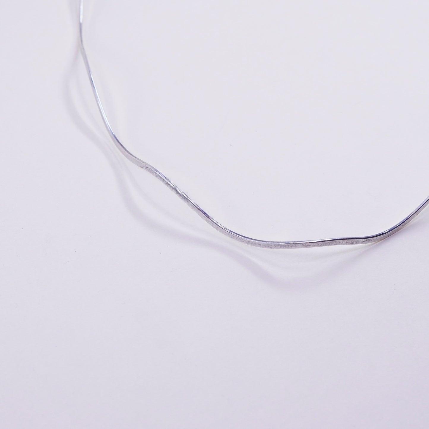 14”, Vintage sterling silver choker collar necklace, 925 Mexico wavy necklace