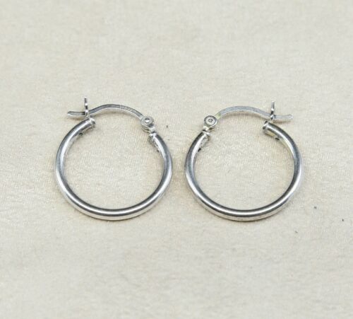 0.75” sterling silver 925 Huggie earrings Hoops, stamped 925