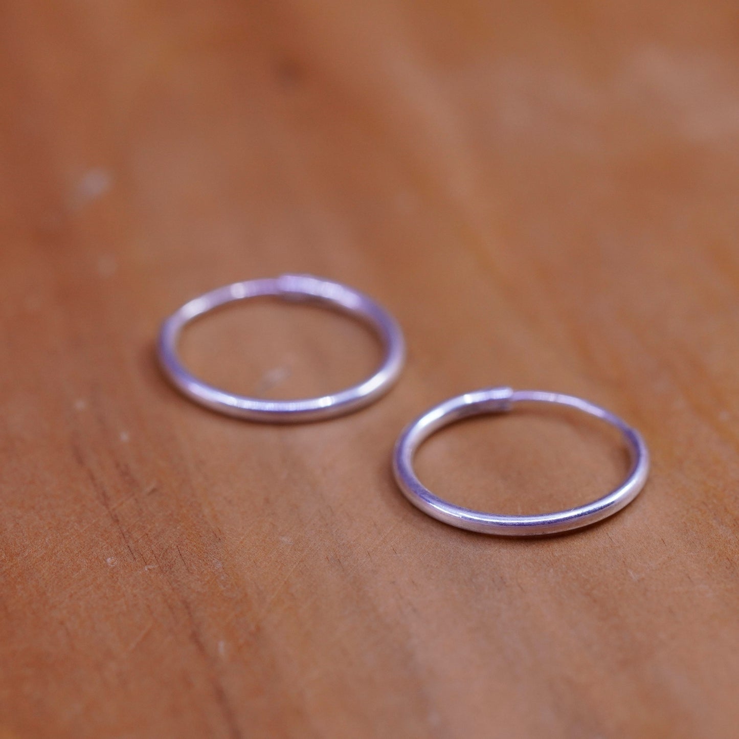 0.5”, vintage Sterling silver hoop earrings, 925 hoops