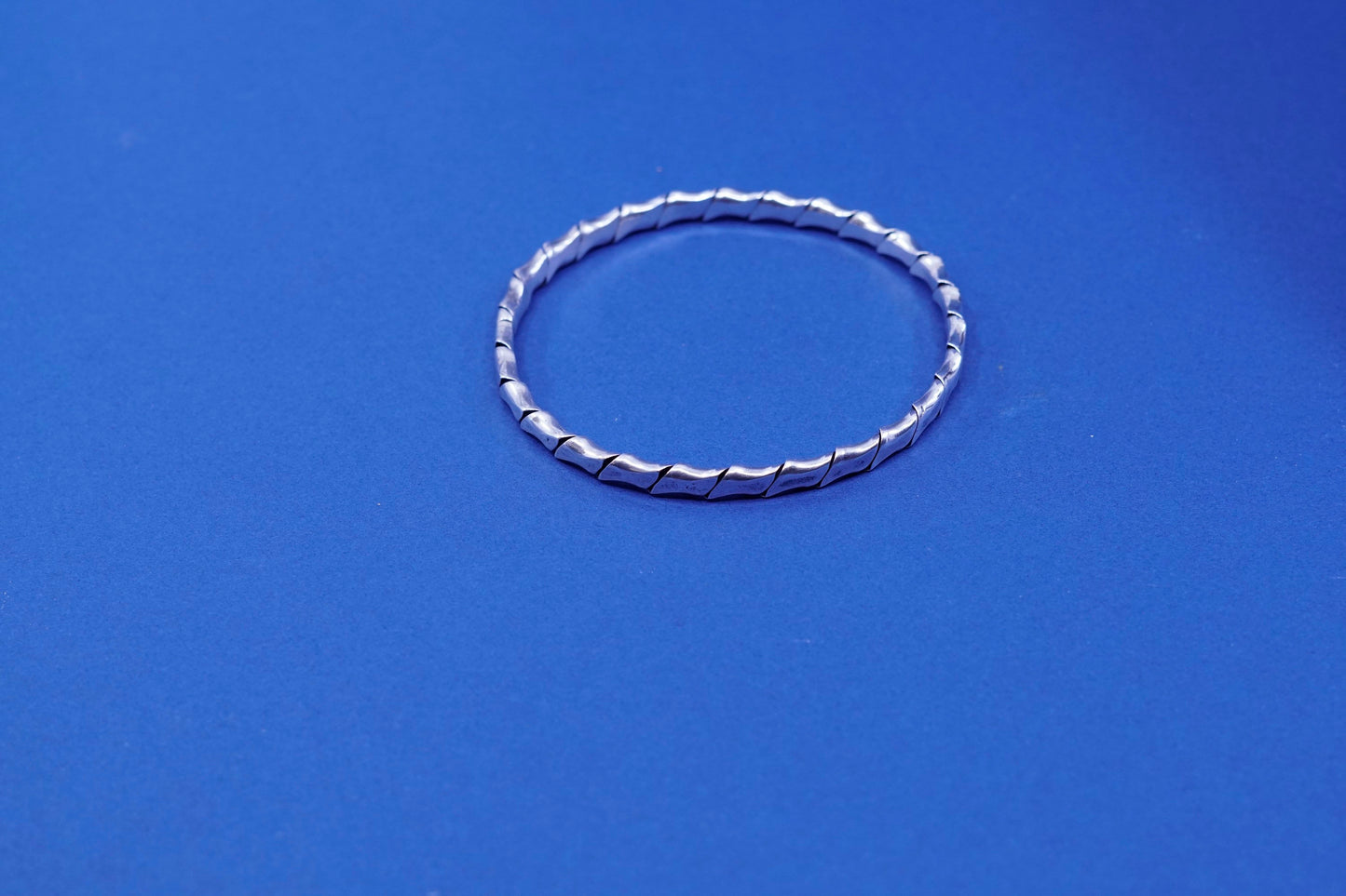 7.75”, vintage sterling silver handmade bracelet, 925 twisted cable bangle