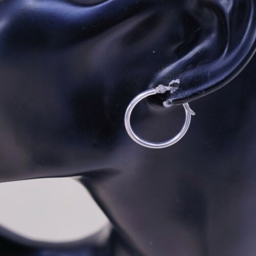 0.75” sterling silver 925 Huggie earrings Hoops, stamped 925 SU