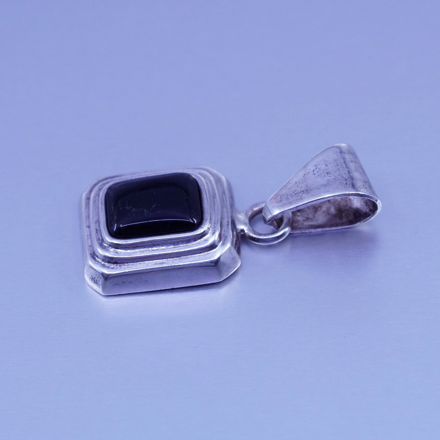 vtg silpada handmade sterling 925 silver pendant with rectangular black onyx