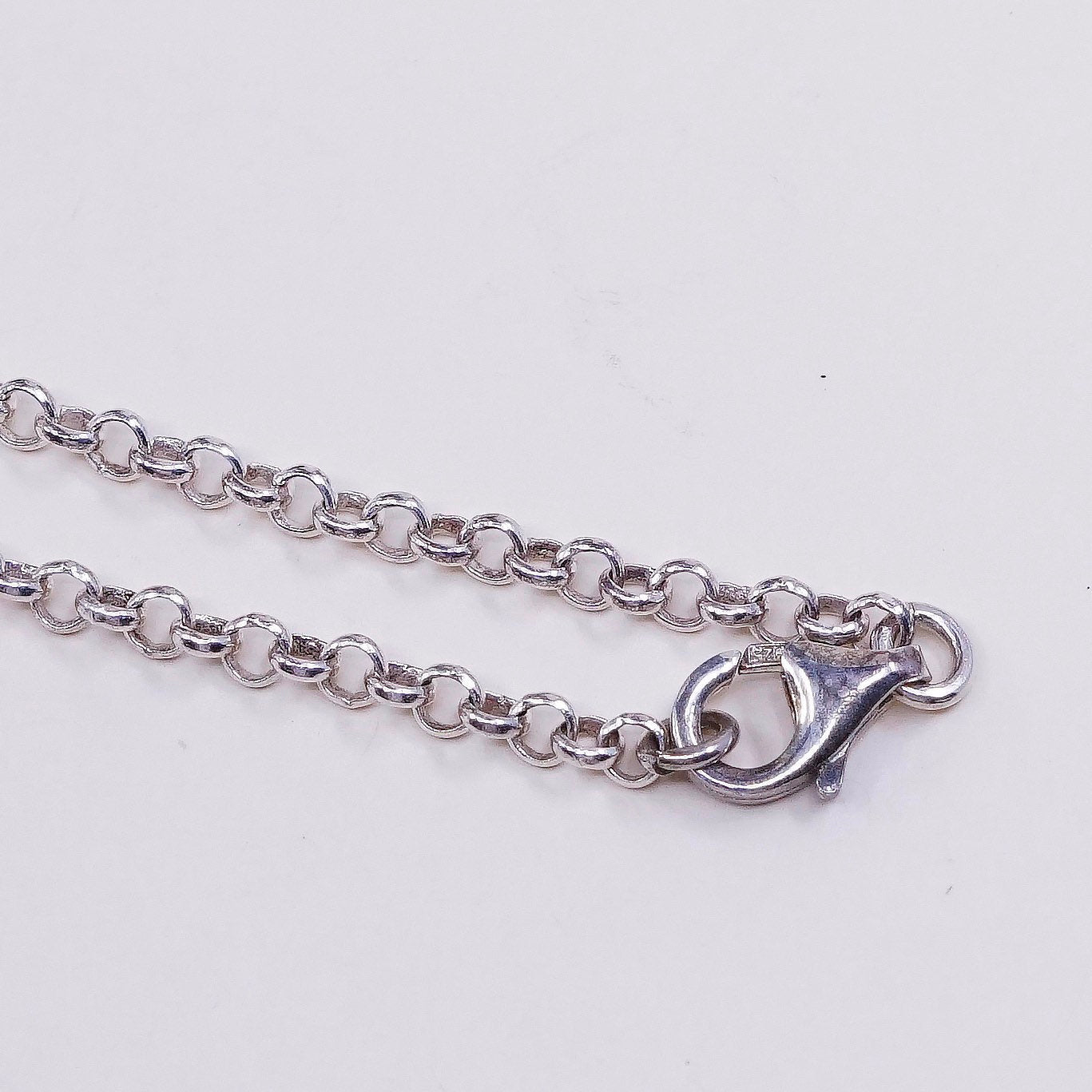 18", Shube Israel sterling silver 925 silver necklace w/ pearl topaz pendant