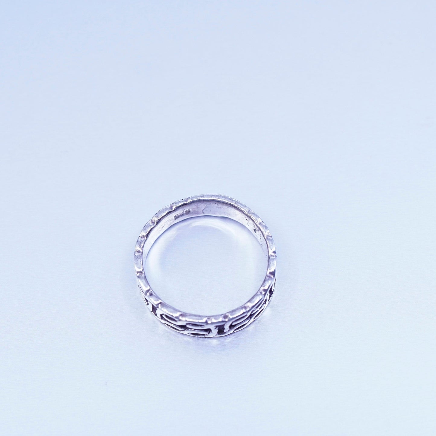 sz 7, southwestern Sterling 925 silver handmade ring, modern wavy textured band